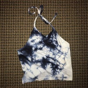 brandy melville blue cropped tank top